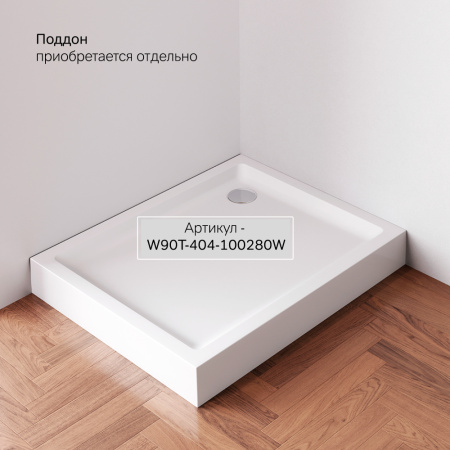 W87G-403-10080-MT Sunny Душевое ограждение AM.PM прямоугольное, раздвижн двери 100x80 серебро,стекло прозрачн