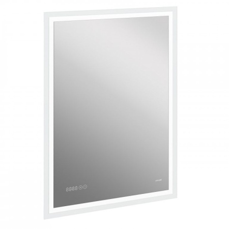 Зеркало Cersanit LED 080 design pro 60x85 с подсветкой часы с антизапотеванием прямоугольное Ecom, KN-LU-LED080*60-p-Os