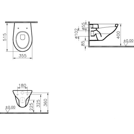 Унитаз подвесной VitrA Arkitekt 6107B003-0075
