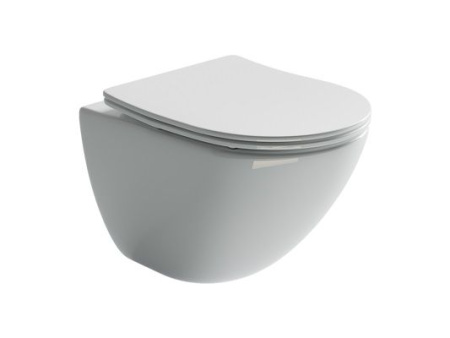 Подвесной унитаз Ceramicanova Mono Rimless, глубокий смыв, с крепежом для полностью скрытого монтажа,  ультратонким сидением и крышкой с функцией плавного закрытия, дюропласт CN1905