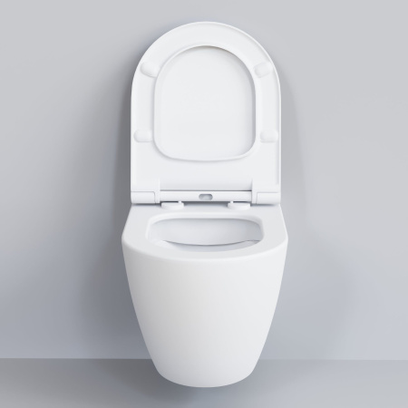 Унитаз Ambassador Queen 113T20101R (570х360х400) белый матовый, подвесной безободковый с тонкой крышкой