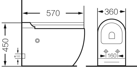 Унитаз Grossman GR-PR-5502 impuls (570х360х450) белый напольный с тонкой крышкой