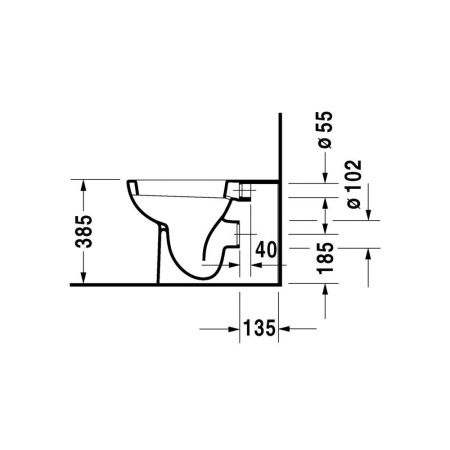 Унитаз приставной Duravit D Code 21150900002 без сиденья