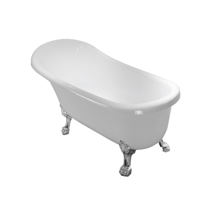Акриловая ванна отдельностоящая Cerutti SPA VICO 154Х70 на львиных алюминиевых хромированных лапах