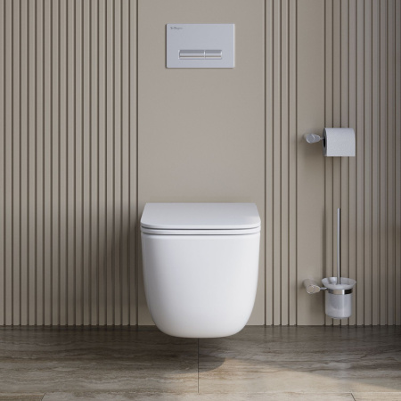 LUCE-TOR Унитаз подвесной безободковый с сиденьем дюропласт soft close, BB076CH-TOR/SC