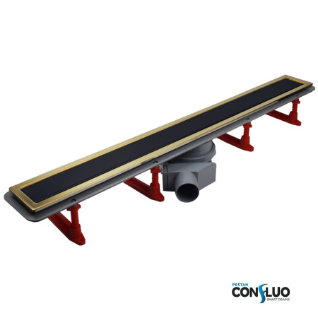 Душевой лоток Pestan Confluo Premium Line 750 Black Glass Gold, 13100117