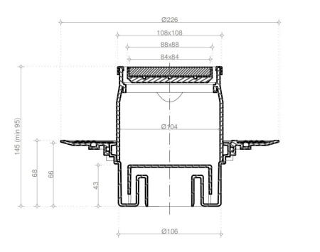 Точечный трап Pestan Confluo Standard 10х10 Plate Vertical 2in1 13702567