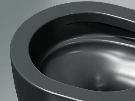 Подвесной унитаз Ceramicanova Modena  Rimless (цвет Темный Антрацит Матовый), глубокий смыв, с крепежом для полностью скрытого монтажа,  ультратонким сидением и крышкой с функцией плавного закрытия, дюропласт CN6063MDH
