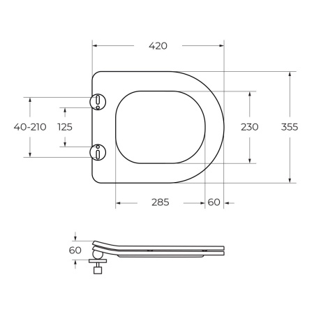 UNO 2.1 Унитаз подвесной безободковый с сиденьем дюропласт soft close BB7006CHR/SC