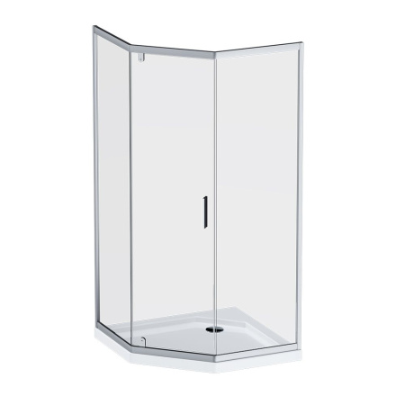 W90G-405-090MT Душевое ограждение AM.PM Gem 5-corner Pivot 90x90 стекло прозрачное, профиль матовый хром