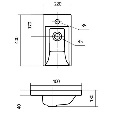 Раковина Santek Миранда 40 1.WH30.2.500