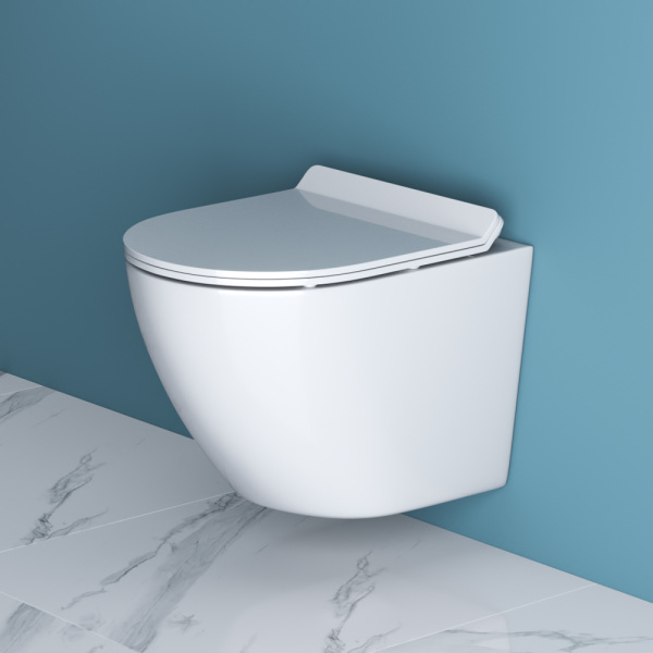 Унитаз подвесной безободковый BelBagno SFERA-R BB046CHR/BB2111SC