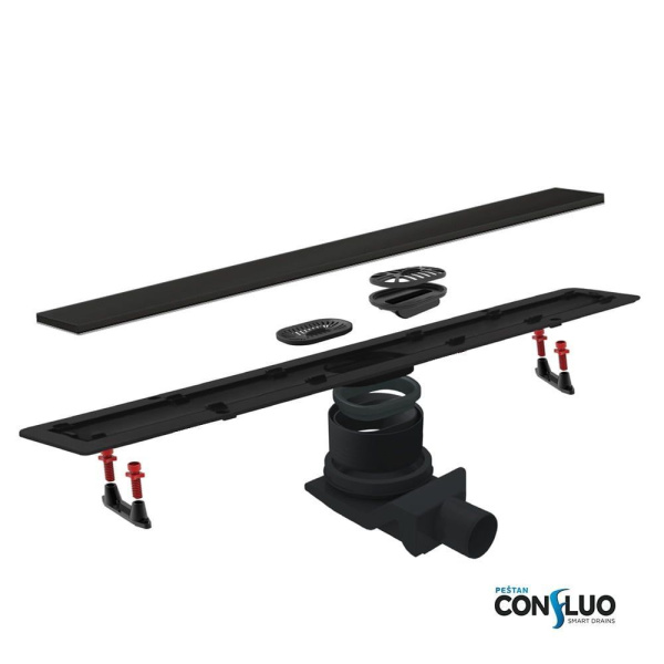 Душевой лоток Pestan Confluo Frameless Line 650 Black Glass, 13701204