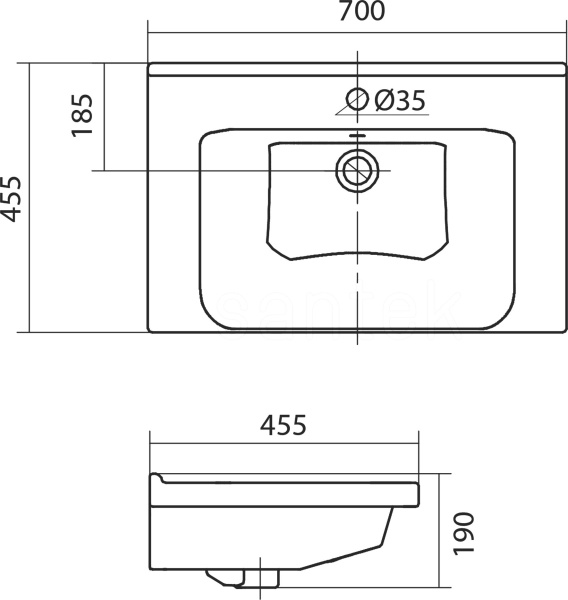 Раковина Santek Миранда 70 1.WH30.2.250