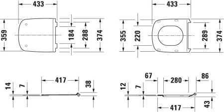 Унитаз подвесной Duravit DuraStyle 45510900A1 с сидением