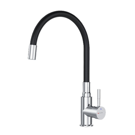 F85B07602 X-Joy S, Смеситель для кухни AM.PM с гибким изливом, черный/хром