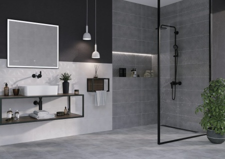 Зеркало Cersanit LED 011 design 100x80 с подсветкой часы металл. рамка прямоугольное Ecom, KN-LU-LED011*100-d-Os