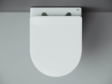 Подвесной унитаз Ceramicanova Metropol Rimless, глубокий смыв, с крепежом для полностью скрытого монтажа,  ультратонким сидением и крышкой с функцией плавного закрытия CN4002