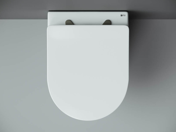 Подвесной унитаз Ceramicanova Metropol Rimless, глубокий смыв, с крепежом для полностью скрытого монтажа,  ультратонким сидением и крышкой с функцией плавного закрытия CN4002