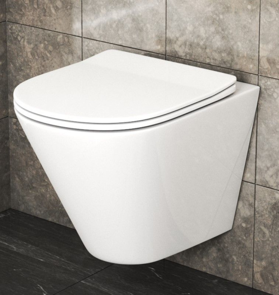 Унитаз подвесной безободковый Bauedge Nimb BK0001, белый