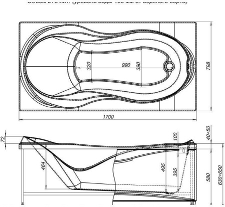 Акриловая ванна Aquanet Grenada 170x80 (с каркасом)