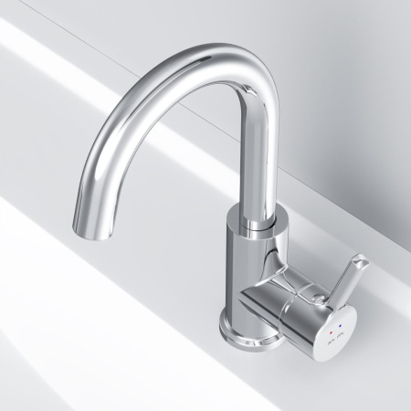F85B02700  X-Joy S Смеситель для умывальника AM.PM с поворотным изливом, хром