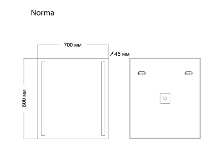 Зеркало Grossman NORMA 107080 (700x800x45) LED с механическим выключателем
