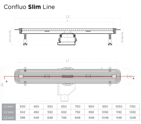 Душевой лоток Pestan Confluo Slim Line 550, 13100032