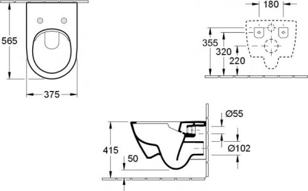 Унитаз подвесной Villeroy&Boch Subway 2.0 5614R201 с сиденьем