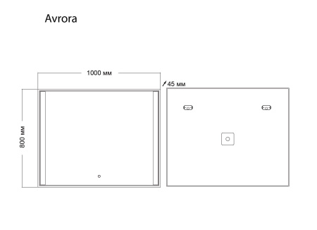 Зеркало Grossman AVRORA 1110080 (1000x800x45) LED с сенсорным выключателем
