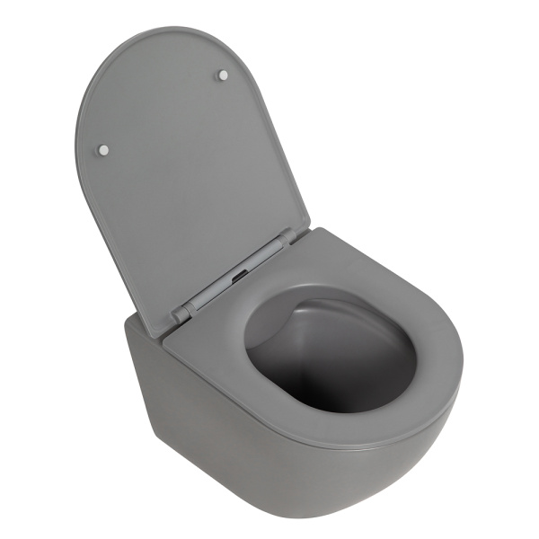 Унитаз подвесной безободковый BelBagno COLORATO BB062CHR-GR/BB062SC-GR