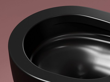 Подвесной унитаз Ceramicanova Modena  Rimless (цвет Черный Матовый), глубокий смыв, с крепежом для полностью скрытого монтажа,  ультратонким сидением и крышкой с функцией плавного закрытия, дюропласт CN6063MB