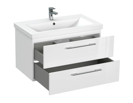 Тумба с умывальником подвесная Cersanit LARA 80 с COMO 80 белый, SB-SZ-LARA-CO80/Wh + S-UM-COM80/1-w