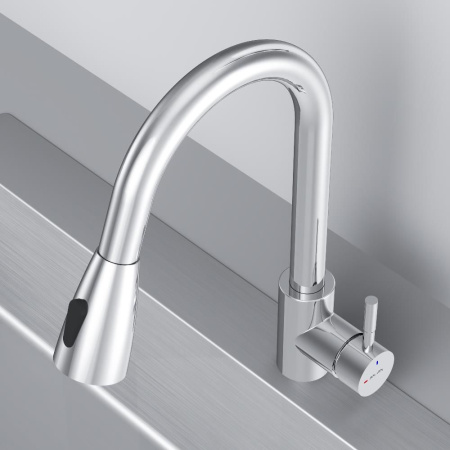 F85B07500 X-Joy S, Смеситель для кухни AM.PM с вытягивающимся изливом, хром