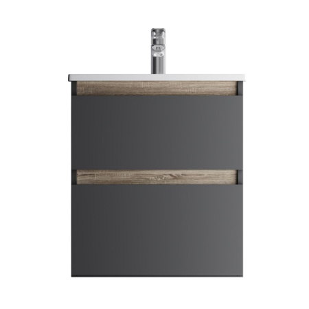 M85AFHX0552BM X-Joy База под раковину AM.PM, подвесная, 55 см, 2 ящика, черный матовый