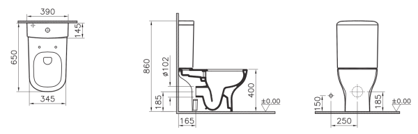 Унитаз-компакт VitrA D-Light Оpen-back 9014B003-7209 сиденье с микролифтом