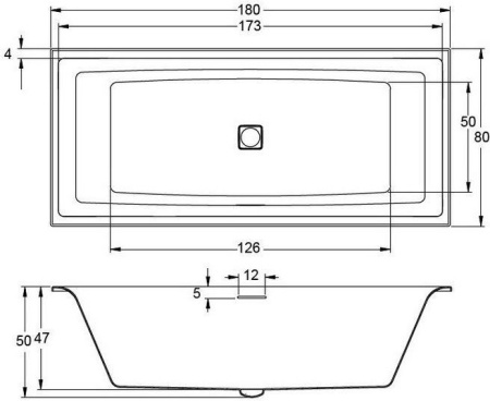 Акриловая ванна Riho Still Square Elite 180x80 R BD1100500000000