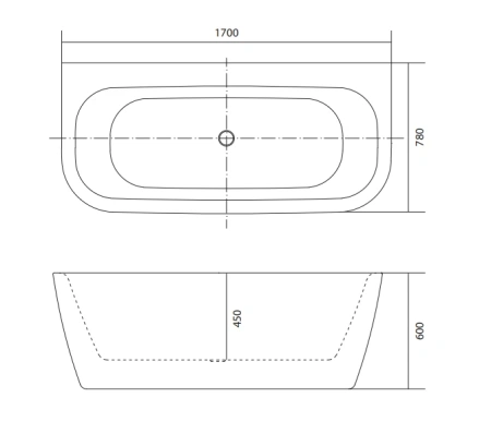 Ванна акриловая Aquatek АЛТЕЯ AQ-123778 1700*780*600, со сливом и ножками, белый глянцевый