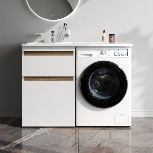 M85AFSX0602WG X-Joy База под столешницу для стиральной машины, напольная, 60 см, 2 ящика, белый глянец