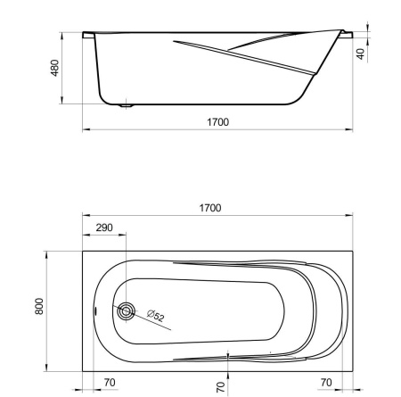 Акриловая ванна Santek Касабланка XL 170x80 1.WH30.2.441