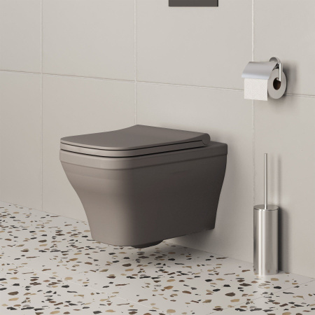 Унитаз Ambassador Benefit 203T20301R (535х340х360) серый матовый, подвесной безободковый с тонкой крышкой