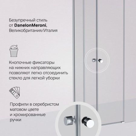 W94G-403-8080-MT1K X-joy Душевое ограждение AM.PM квадратное,раздвиж.двери 80x80 хром мат