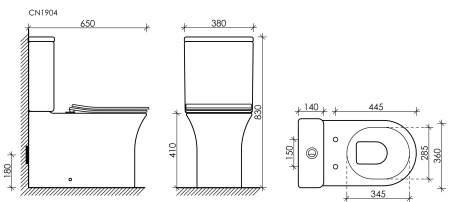 Напольный унитаз с бачком Ceramicanova Star Rimless, Белый, CN1904