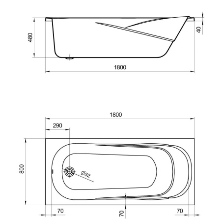 Акриловая ванна Santek Касабланка XL 180x80 1.WH30.2.482