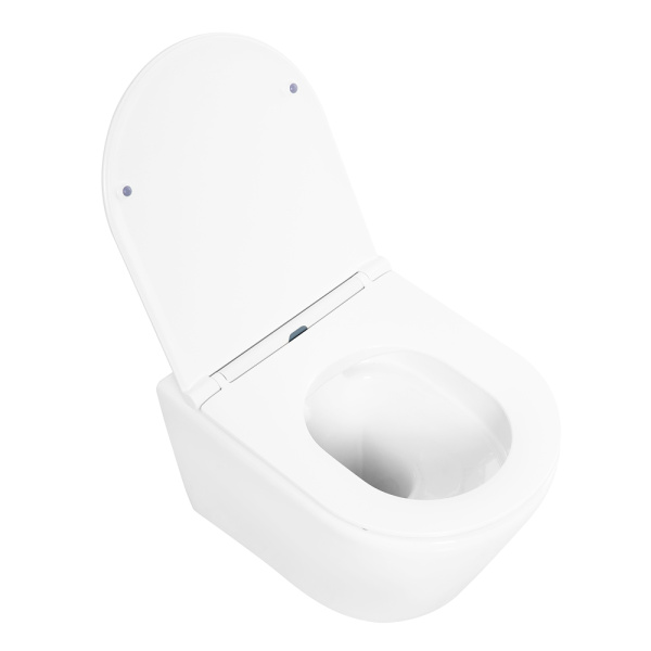 TRE Чаша унитаза подвесного c креплением и сиденьем дюропласт soft close BB8001CHR/SC