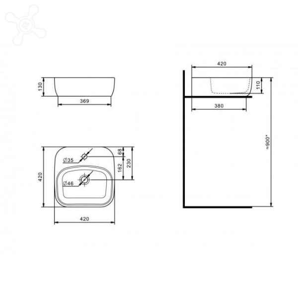 Раковина Santek Одри Soft 1.WH50.1.709