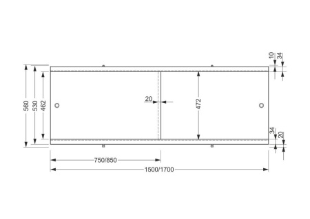 Панель для ванны фронтальная Cersanit UNIVERSAL TYPE 2 150 ультра белый, PA-TYPE2*150-W
