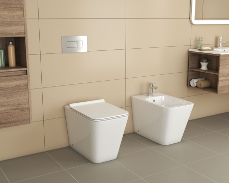 Унитаз Grossman GR-PR4414S (600х355х410) белый приставной безободковый с тонкой крышкой