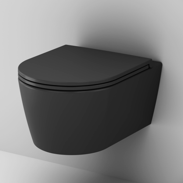 C8F1700MBSC Func Подвесной унитаз AM.PM 49 см FlashClean с сиденьем микролифт, черн мат