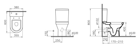 Унитаз-компакт VitrA S50 9798B003-7201 с микролифтом